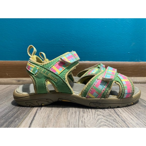 L.L.Bean Toddler's Size 13 Hiking Water Multi Color Plaid Beach Sandals - Picture 1 of 12